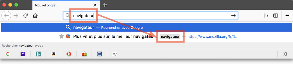 Firefox : utiliser les favoris dans la barre de recherche